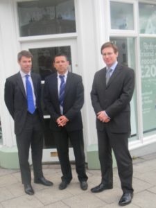 Ashley Attwood (centre) with Dr Grant Charlesworth Jones and John Farrow